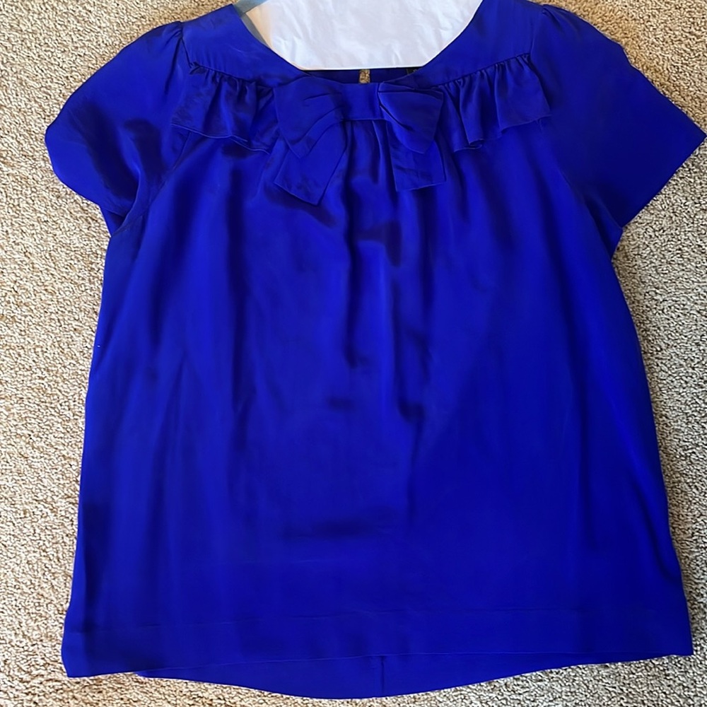Beautiful JCrew Silk blouse - great for dress suit or white jeans! Size 12. EUC.